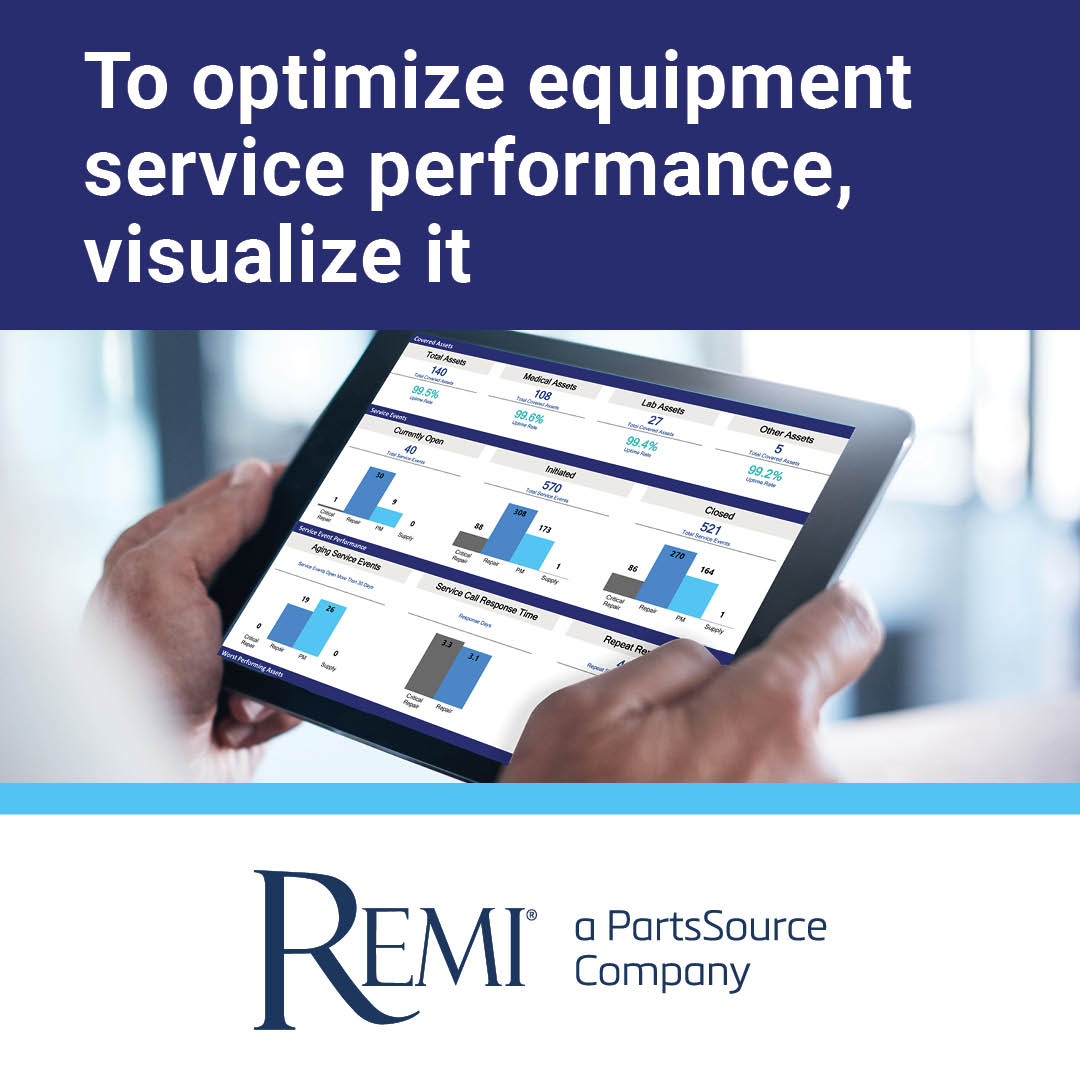 Sample graphic from Remi Online visualizes equipment service performance in the hands of a user.